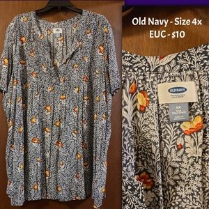Old Navy short-sleeved floral print blouse EUC